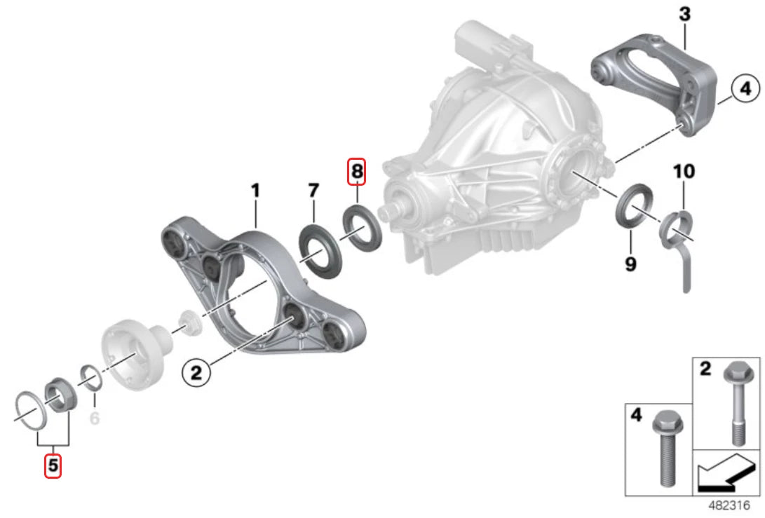 BMW Differential Seal & Nut for BMW M3 M4 F8x
