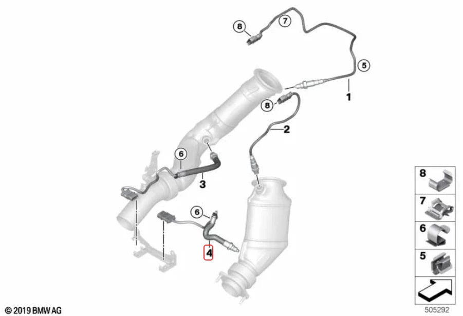 Bosch Secondary Lambda O2 Sensor for BMW S55 M2 M3 M4 F8x – Rear Short Downpipe