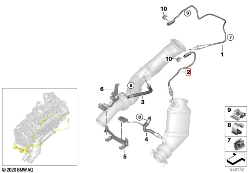 Bosch Lambda O2 Sensor for BMW S55 M2 M3 M4 F8x – Rear Short Downpipe