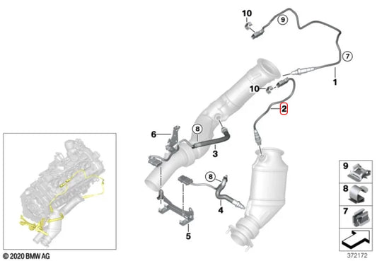 Bosch Lambda O2 Sensor for BMW S55 M2 M3 M4 F8x – Rear Short Downpipe